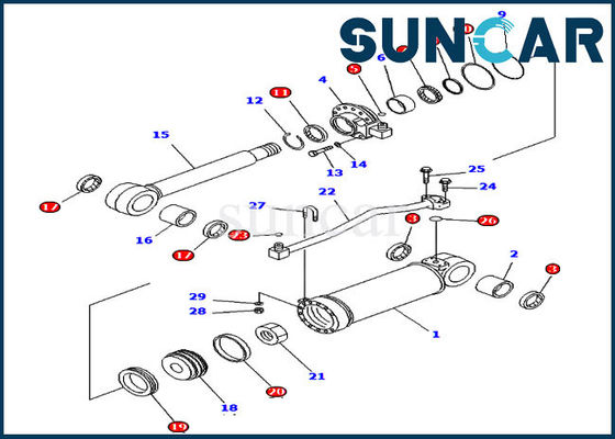 707-99-52170 Zestaw uszczelek zrywaka Zestaw naprawczy uszczelki cylindra Komatsu pasuje do modeli D65EX-15E0