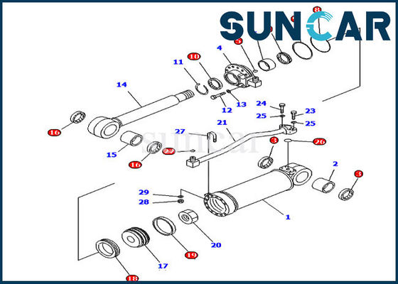 707-98-52240 7079852240 Zestaw naprawczy cylindra zrywaka Zestawy uszczelek do spycharek D65E-12 Komatsu