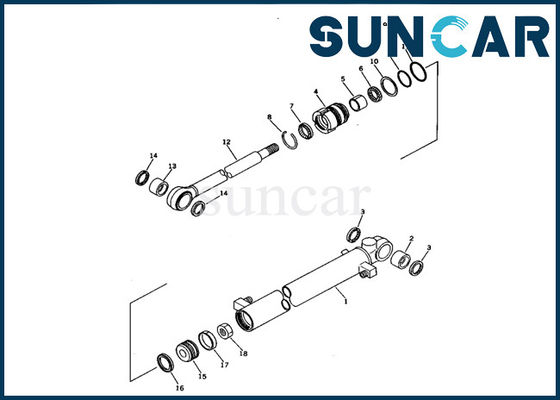 Zestaw uszczelek cylindra łyżki 707-00-50680 Zestaw serwisowy do wymiany do minikoparki Komatsu PC05-6