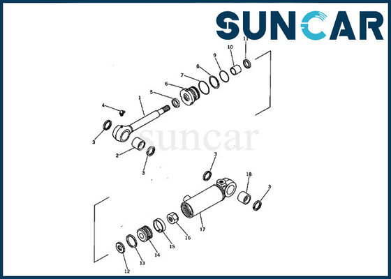 707-00-60310 Zestaw uszczelniający cylindra ostrza Komatsu PC05-1 Zestaw naprawczy uszczelki Wymiana minikoparki