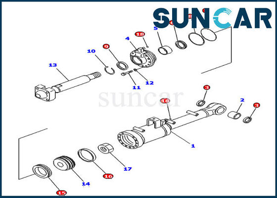 707-98-52210 Zestaw uszczelniający siłownika przechyłu Komatsu D65E-12 D65P-12 Zestawy zamienne spycharki przechyłu