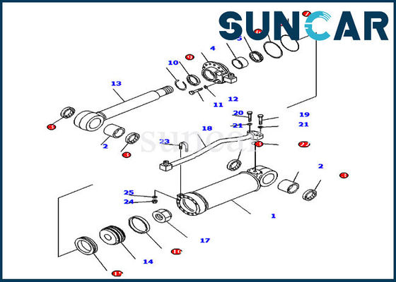 D85ESS-2 D85ESS-2A Hydrauliczne uszczelki Komatsu 707-99-52180 Zestaw naprawczy uszczelek cylindra zrywaka