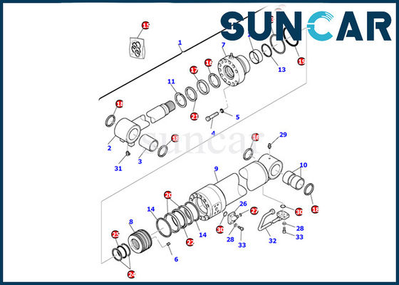 707-99-41300 Uszczelki hydrauliczne PC110R-1 Zestaw uszczelek cylindra ostrza Zestawy uszczelek do koparki Komatsu