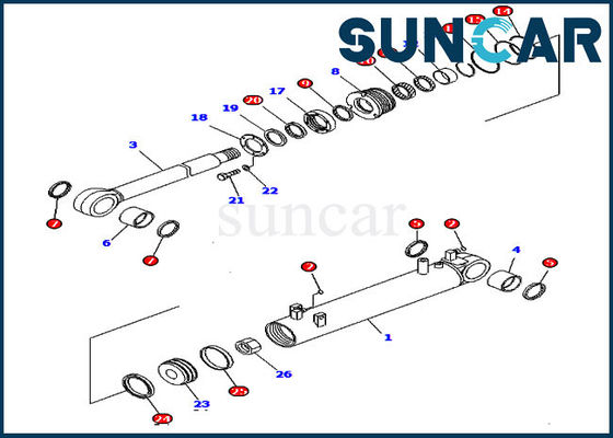 707-99-43380 7079943380 Zestaw serwisowy hydrauliczny D85EX-15 Zestaw uszczelek do wymiany cylindra Komatsu