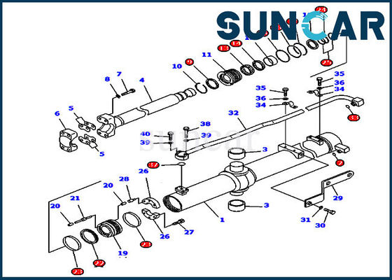 Zestawy uszczelek hydraulicznych D85MS-15 707-99-45160 Zestaw uszczelek cylindra podnoszenia wirnika Części naprawcze Komatsu