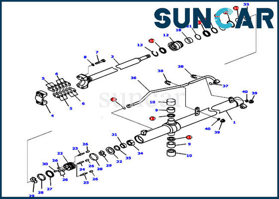707-99-27310 Zestaw uszczelek hydraulicznych Komatsu do spycharek gąsienicowych Uszczelka pasuje do cylindra 60 MM pręt 85 MM otwór