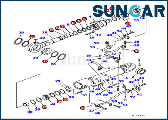 707-99-77120 Zestaw uszczelek hydraulicznych Komatsu Zestaw serwisowy cylindra kubełkowego PC1100-6 DLA 5.7M Cylinder Assy