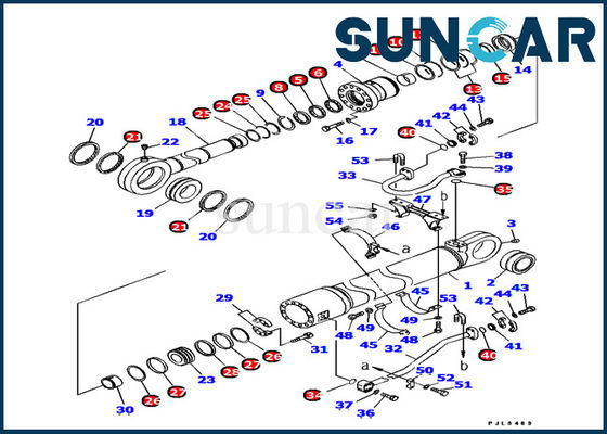 Zestaw uszczelek Komatsu 707-99-77190 Zestaw serwisowy cylindra łyżki Części do naprawy wewnętrznej koparki PC1250LC-8