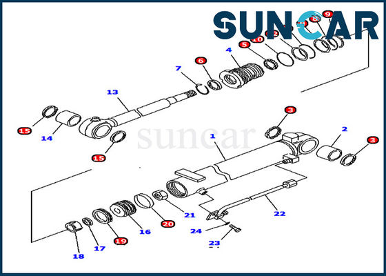 707-98-10880 Zestaw uszczelek do wymiany cylindra wysięgnika PC12R-8 Komatsu Zestaw serwisowy Części do naprawy modelu