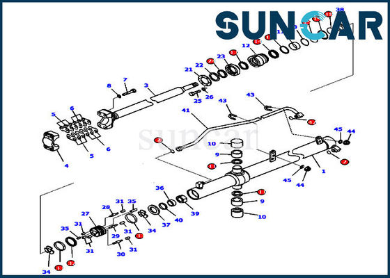 Części do spychaczy 707-99-27330 Zestaw uszczelek cylindra hydraulicznego D65EX-16 Zestawy zamienne Komatsu