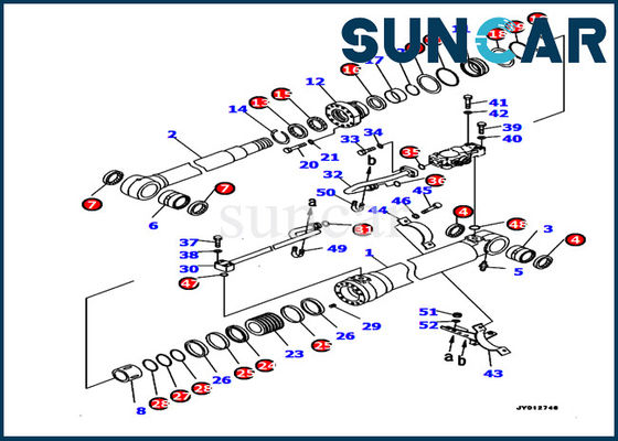 Komatsu Excavator 707-99-46440 Zestawy naprawcze cylindra wysięgnika Zestaw serwisowy modelu PC190LC-8