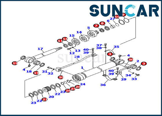 707-99-24730 Zestaw uszczelniający do koparki Komatsu Odporność na olej PC130F-7 Zestawy naprawcze cylindra łyżki