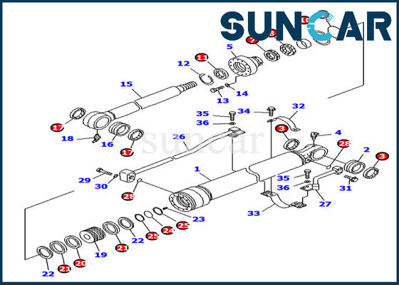 Odporność na olej 707-99-27500 Zestaw uszczelek cylindra łyżki PC130F-7 Zestaw uszczelniający do koparki Komatsu