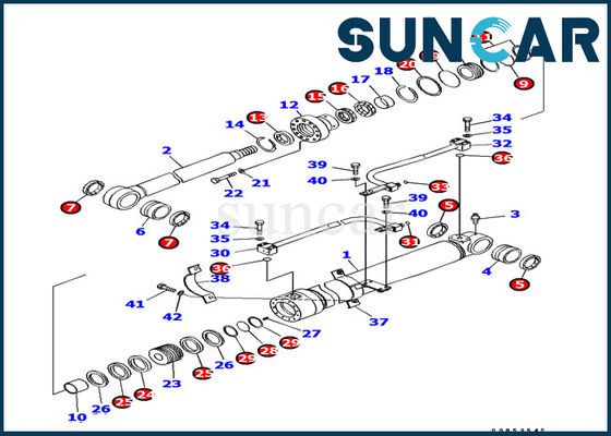 707-99-37170 Zestaw naprawczy uszczelki cylindra wysięgnika do modeli koparek Komatsu PC138US-8