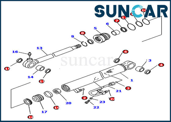 707-98-04700 Zestaw uszczelek cylindra łyżki Komatsu PC18MR-2 PC14R-3 Wewnętrzny zestaw serwisowy do koparki