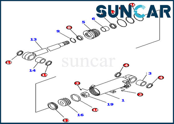 707-98-13900 Zestaw uszczelek cylindra podnośnika Komatsu pasuje do modelu koparki PC14R-2 PC16R-3 PC18MR-3
