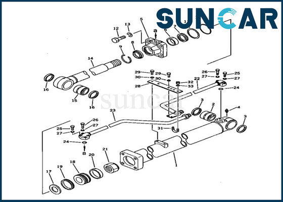 Zestaw serwisowy Komatsu 707-98-38510 Zestawy uszczelek cylindrów wysięgnika Koparka PC150-1 Zestaw naprawczy