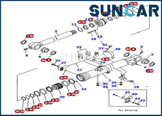 Zestaw uszczelniający cylindra koparki 707-99-37770 Zestawy hydrauliczne ramienia do modelu Komatsu PC170LC-10