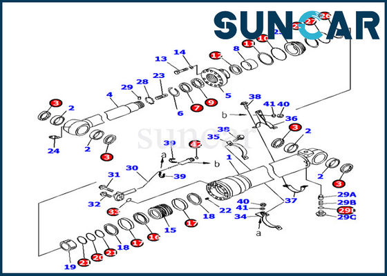 Zestaw uszczelniający siłownika ramienia hydraulicznego 707-99-46320 Zestawy wymiennych uszczelek Komatsu PC160LC-7