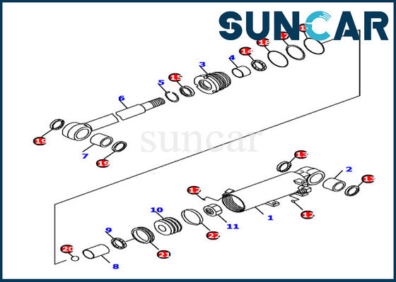 707-98-12790 Zestaw uszczelniający cylindra ostrza Zestaw serwisowy cylindra do koparki Komatsu PC16R-3