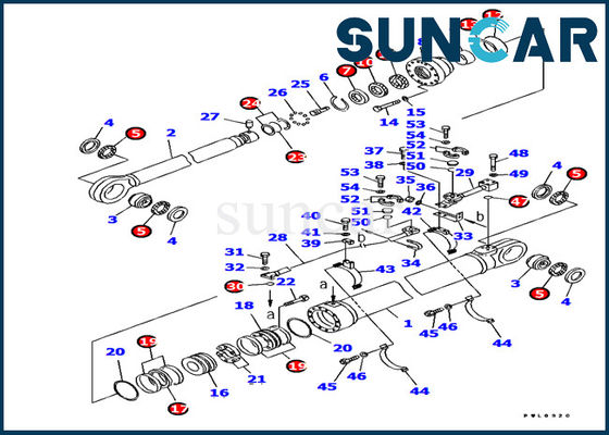 Części do koparek 707-99-85310 Zestaw naprawczy siłownika ramienia Zestaw uszczelniający do komatsu PC1800-6