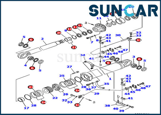 Komatsu Excavator 707-99-87730 Zestaw uszczelek siłownika hydraulicznego wysięgnika Zestawy uszczelniające Pasuje do PC1800-6