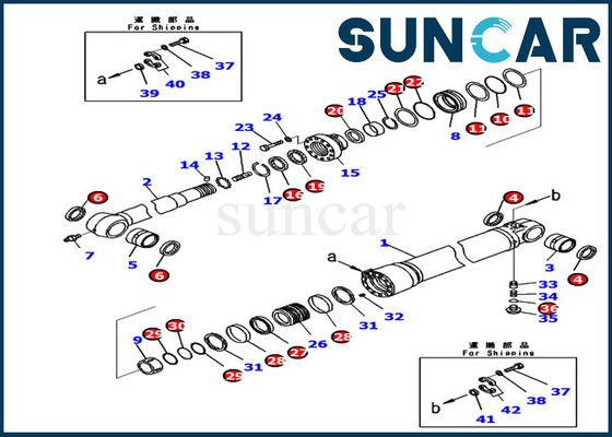 721-98-00260 Zestaw uszczelek cylindrów ARM Koparka Komatsu PC240LC-11 hydrauliczny wewnętrzny zestaw naprawczy