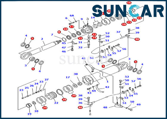Zestawy uszczelek do koparek Komatsu 707-99-87600 Zestaw naprawczy cylindra wysięgnika do modelu PC1600-1 hydrauliczne