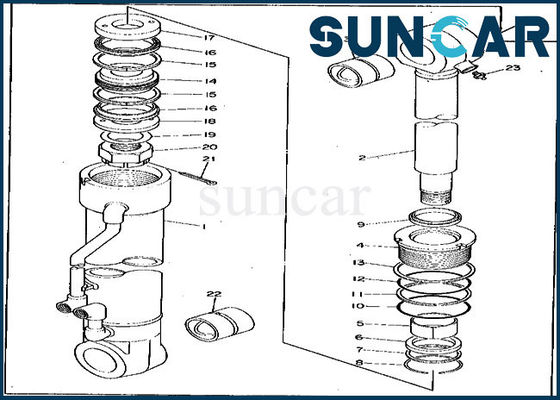 0265107 Zestaw cylindra stabilizatora 495D 595 Zestaw naprawczy uszczelki Deere Zestaw uszczelek hydraulicznych do koparki