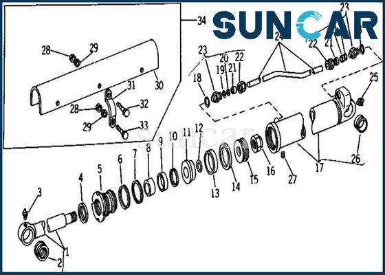 AR105312 Hydraulic Cylinder Repair Kits John Deere 690 690B Bucket Sealing Kit