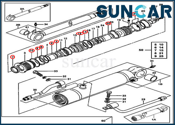 0843613 Zestaw uszczelek ramienia Zestaw naprawczy uszczelki cylindra Deere pasuje do JOHN DEERE 50ZTS 35ZTS