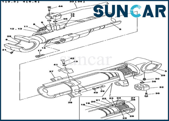 LZ00453 Zestaw uszczelniający siłownika wysięgnika CASE CX135SR Zestawy uszczelnień hydraulicznych do naprawy