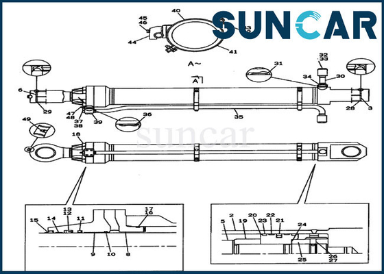 CX800 CASE Parts LZ00314 Zestaw uszczelek cylindra łyżki Zestawy naprawcze do koparek gąsienicowych