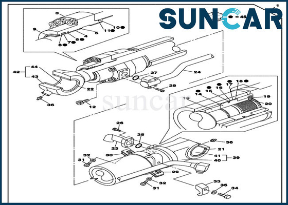 Zestaw hydraulicznych uszczelek naprawczych LZ010710 pasuje do modeli CX130C CX130D CASE Cylinder kubełkowy