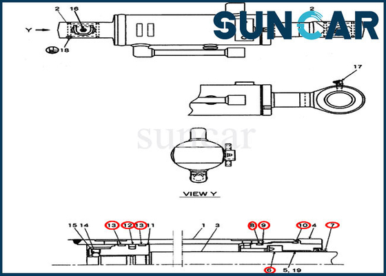 72953540 Zestaw uszczelek cylindra spycharki Zestawy naprawcze obudowy do minikoparki gąsienicowej CX20B CX22B
