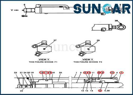 72282209 Zestaw uszczelek siłownika ramienia do minikoparki gąsienicowej Model CX27B CASE Zestaw uszczelniający do sprzętu budowlanego