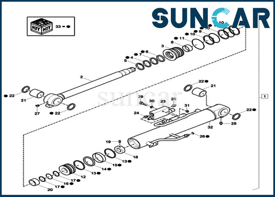 Zestaw uszczelek hydraulicznych ISO9001 XKCC-01375 XKCC01375 Zestaw uszczelniający siłownika wysięgnika do modelu CASE CX37C