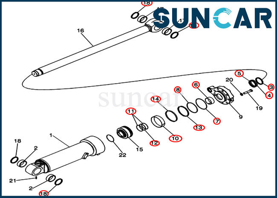 Hydrauliczny zestaw naprawczy przechyłu 87529743 Zestaw uszczelek olejowych cylindra łyżki Pasuje do obudowy ładowarki kołowej 921F 821E