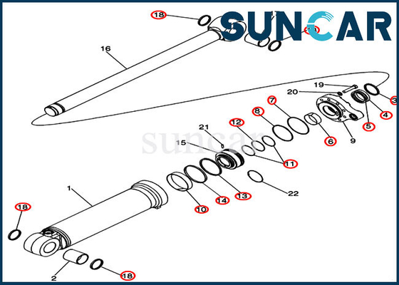 87399338 Zestaw uszczelek cylindra łyżki 921E Obudowa ładowarki kołowej Hydrauliczny zestaw naprawczy CYL
