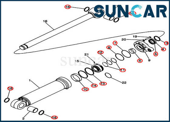 Zestaw uszczelek oleju hydraulicznego 84327732 Zestaw naprawczy siłownika przechyłu do ładowarki kołowej modelu obudowy 921F