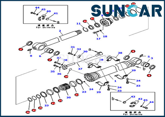 721-98-00710 Zestaw uszczelek Cylinder kubełkowy do hydraulicznych części serwisowych KOMATSU PC210-11 PC228USLC-11