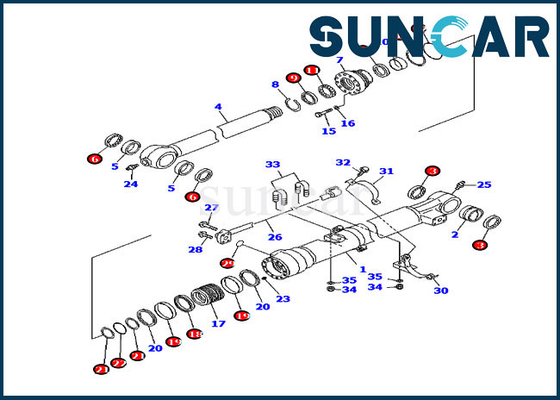 707-99-47570 Zestaw uszczelniający łyżki PC200-7 Modele PC200LC-7 Zestaw naprawczy cylindra Komatsu