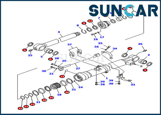 PC200LC-8 PC220-8 7079947130 Zestaw uszczelniający do koparki 707-99-47130 Zestaw naprawczy uszczelki cylindra łyżki Komatsu