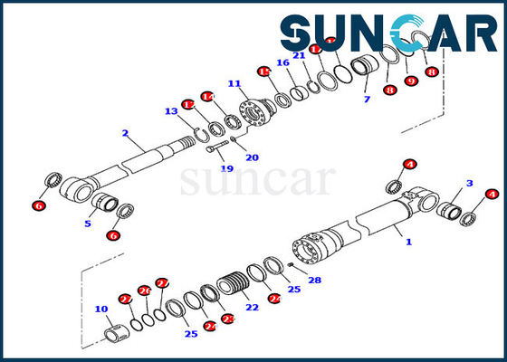 707-99-47050 7079947050 Zestaw uszczelek wysięgnika Zestaw naprawczy siłownika hydraulicznego do PC210-10 PC210LC-11 Komatsu