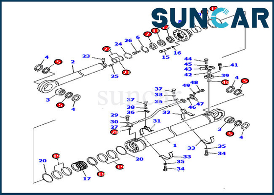 707-99-85350 7079985350 Zestaw serwisowy dla cylindrów z ramienia dla koparki Komatsu PC2000-8
