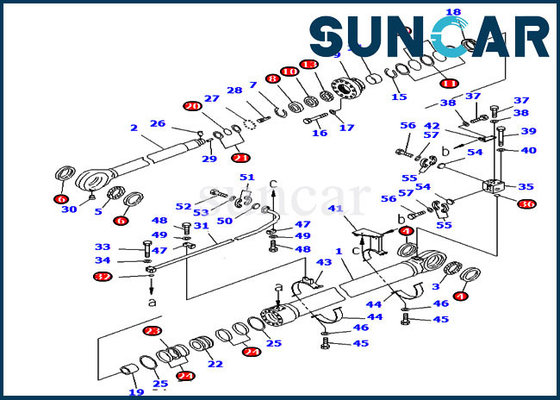 Zestaw uszczelek hydraulicznych 707-99-76260 PC2000-8 Zestaw do wymiany cylindra łyżki Komatsu 7079976260