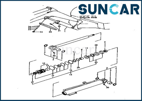 Zestaw serwisowy wysięgnika koparki YM172173-72870 PC20FR-2 Zestaw uszczelek cylindrów zamiennych Komatsu