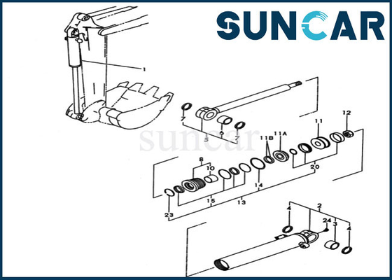 YM172173-72923 Zestaw naprawczy uszczelki kubełkowej YM17217372923 Do części wewnętrznych cylindra Komatsu PC20FR-2