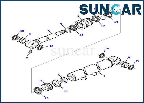 Zestaw uszczelek cylindra łyżki 87800518 PC20R-8 Odporność na zużycie Zestawy uszczelek zamiennych Komatsu