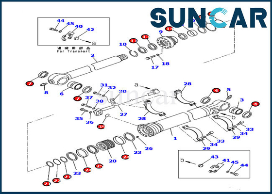 707-99-47131 7079947131 Zestaw serwisowy łyżki PC210LC-10 PC228USLC-10 Zestaw naprawczy cylindra Komatsu